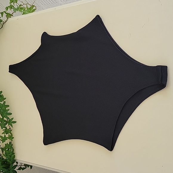 Zara One Shoulder Ribbed Bodysuit, Size Large - Picture 1 of 7
